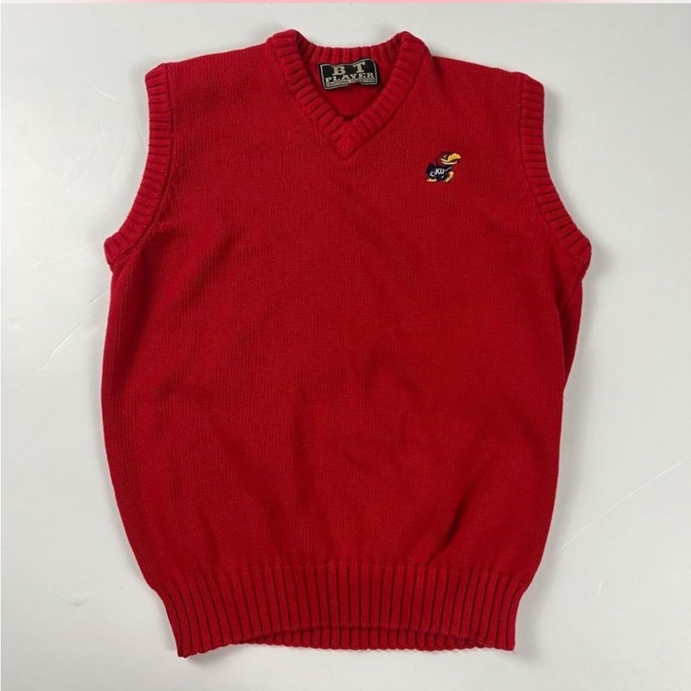 001 - VINTAGE 90s UNIVERSITY OF KANSAS KU JAYHAWKS SWEATER VEST